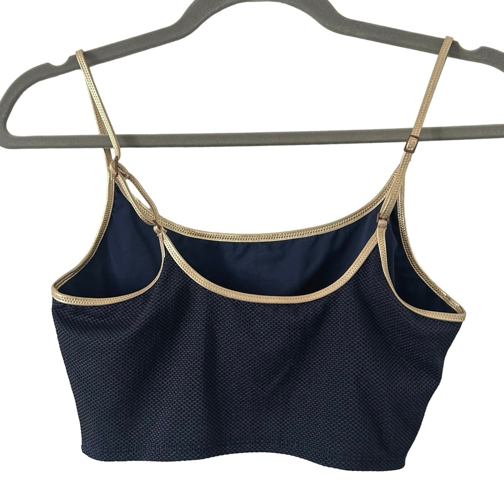 Aerie Women's Scoop Metallic Navy Gold Adjustable Bralette Bra Small NWOT - Picture 4 of 6